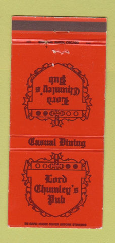 Matchbook Cover - Lord Chumley's Pub Jupiter FL 30 Strike