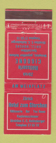 Matchbook Cover - Zurich Rotisserie Cigogne