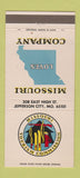 Matchbook Cover - Missouri Tourism Jefferson City MO 30 Strike