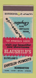 Matchbook Cover - Blaushild's Chrysler Plymouth Cleveland OH 30 Stick