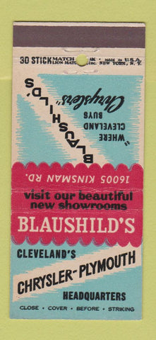 Matchbook Cover - Blaushild's Chrysler Plymouth Cleveland OH 30 Stick