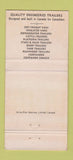 Matchbook Cover - Can Car Trailers LaSalle QC trucking WEAR 30 Strike