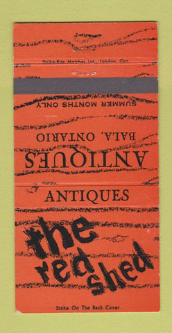 Matchbook Cover - The Red Shed Antiques Bala ON 30 Strike