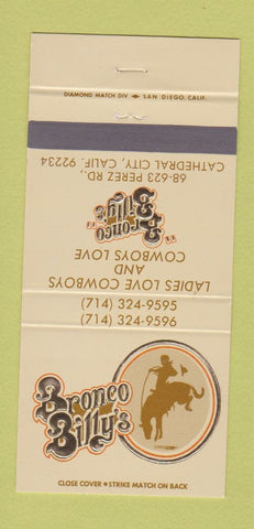 Matchbook Cover - Bronco Billy's Cathedral City CA 30 Strike