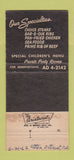 Matchbook Cover - Porky's Ranch House Waterloo Cedar Falls IA 30 Strike