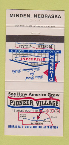 Matchbook Cover - Pioneer Village Minden NE 30 Strike
