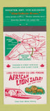 Matchbook Cover - African Lion Safari Game Farm ON 30 Strike