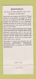 Matchbook Cover - Monticello Home of Thomas Jefferson VA 30 Strike