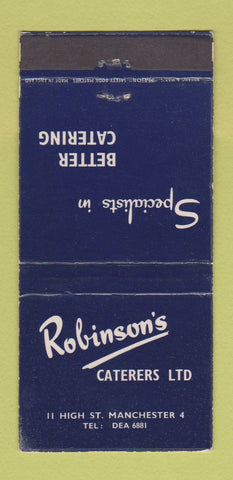 Matchbook Cover - Robinson's Catering Manchester UK England WEAR 30 Strike
