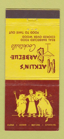 Matchbook Cover - Maiklin's BBQ Burbank CA  30 Stick