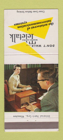 Matchbook Cover - Webster Electric Teletalk Racine WI 30 Strike