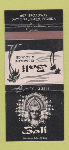 Matchbook Cover - Bali Restaurant Lounge Daytona Beach FL 30 Strike