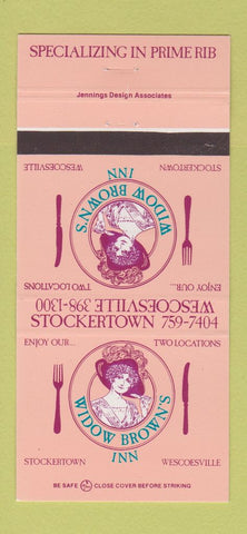 Matchbook Cover - Widow Brown's Inn Wescoesville Stockertown PA 30 Strike