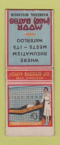 Matchbook Cover - Moor Mud Baths Waukesha WI BOBTAIL