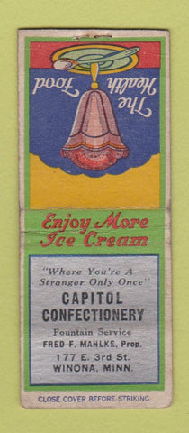 Matchbook Cover - Capitol Confectionery Winona MN BOBTAIL