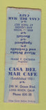 Matchbook Cover - Casa Del Mar Cafe Long Beach CA Crown BOBTAIL