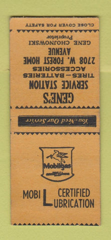 Matchbook Cover - Gene's Mobil oil gas Milwaukee WI BOBTAIL