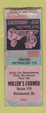 Matchbook Cover - Miller's Corner Richmond IL girlie back WEAR BOBTAIL