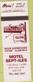 Matchbook Cover - Motel Sept Iles QC