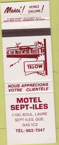 Matchbook Cover - Motel Sept Iles QC