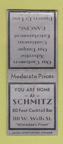 Matchbook Cover - Schmitz Milwaukee WI WEAR BOBTAIL