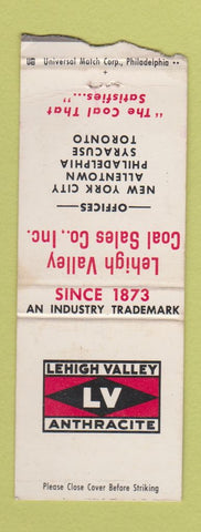 Matchbook Cover - Lehigh Valley Coal  WEAR BOBTAIL