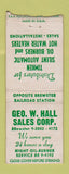 Matchbook Cover - Geo Hall Timken Oil Burners oil gas Brewster MA? BOBTAIL
