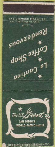 Matchbook Cover - US Grant San Diego CA