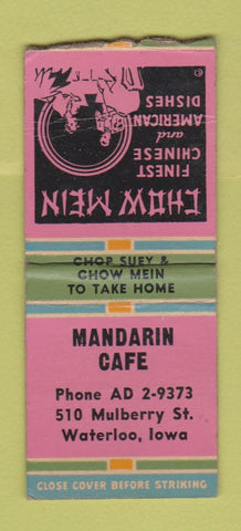 Matchbook Cover - Mandarin Cafe Waterloo IA Chinese BOBTAIL