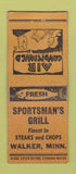 Matchbook Cover - Sportsman's Grill Walker MN BOBTAIL