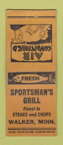 Matchbook Cover - Sportsman's Grill Walker MN BOBTAIL