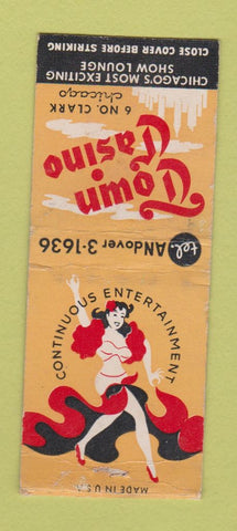 Matchbook Cover - Town Casino Chicago IL girlie WEAR BOBTAIL