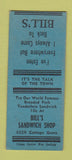 Matchbook Cover - Bill's Sandwich Shop BOBTAIL