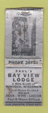 Matchbook Cover - Bay View Lodge Minoqua WI WORN BOBTAIL