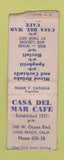 Matchbook Cover - Casa Del Mar Cafe Long Beach CA Crown BOBTAIL
