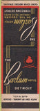 Matchbook Cover - Barlum Hotel Detroit MI