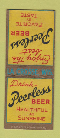 Matchbook Cover - Peerless Beer La Crosse WI BOBTAIL
