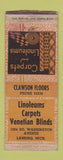 Matchbook Cover - Clawson Floors Lansing MI BOBTAIL