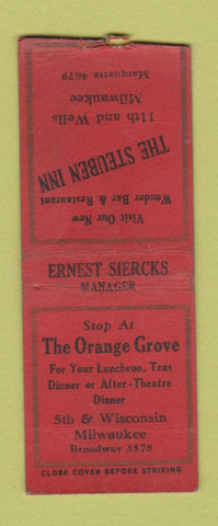 Matchbook Cover - Orange Grove Milwaukee WI Steuben Inn WEAR BOBTAIL