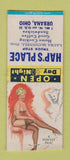 Matchbook Cover - Hap's Place Urbana OH pinup BOBTAIL