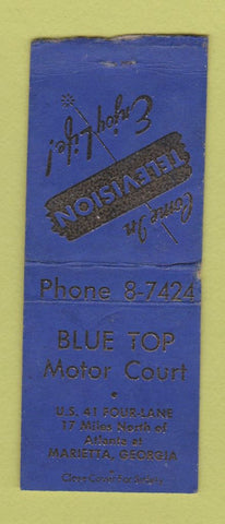 Matchbook Cover - Blue Top Motor Court Marietta GA BOBTAIL