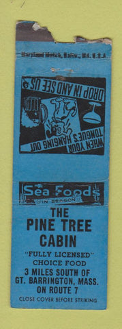 Matchbook Cover - Pine Tree Cabin Great Barrington MA WEAR BOBTAIL