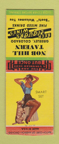 Matchbook Cover - Nob Hill Tavern Greeley Colorado pinup BOBTAIL