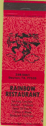 Matchbook Cover - Rainbow Restaurant Dayton TX girlie back
