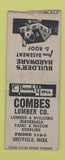 Matchbook Cover - Combes Lumber Sheffield MA BOBTAIL
