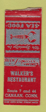 Matchbook Cover - Walker's Restaurant Canaan CT BOBTAIL