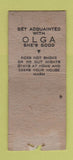 Matchbook Cover - Olga Pocahontas Coal WEAR BOBTAIL