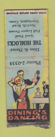 Matchbook Cover - The Hemlocks Torrington CT WORN BOBTAIL