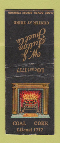 Matchbook Cover - WJ Sutton Fuel Coal BOBTAIL