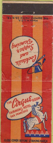 Matchbook Cover - Cirque Room Fairmont Hotel San Francisco CA WORN